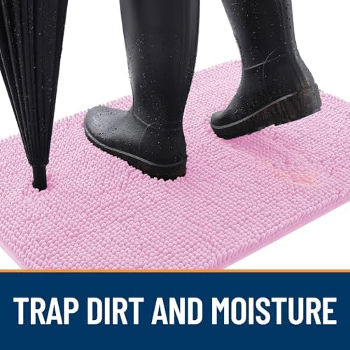 OLANLY Dog Door Mat for Muddy Paws 59x24, Super Absorbent Chenille Mud Mat