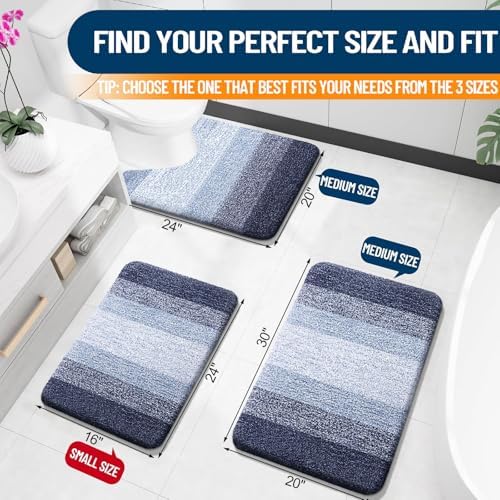 OLANLY Large Bathroom Rugs 44x32, Extra Soft Absorbent Microfiber Bath Rugs