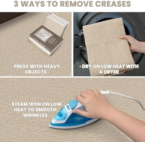 EARTHALL Washable Runner Rug, Non Slip Hallway Runner, 3x12 Ft, Sand/Beige