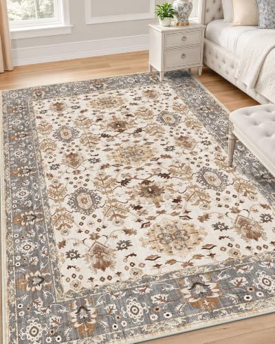 OLANLY 4x6 Washable Area Rug, Soft Non Slip Carpet for Bedroom Living Room