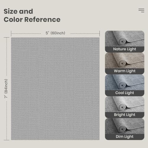 Valenrug Washable Rugs 5x7, High-Low Pile Area Rugs for Living Room, Grey