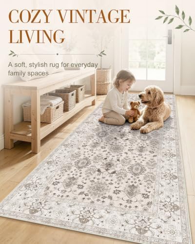 OLANLY 2'6"x14' Washable Runner Rug, Non Slip Carpet for Hallway Kitchen