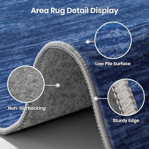 Valenrug 2x3 Rug Non Slip, Washable Entryway Rug for Bedroom Navy