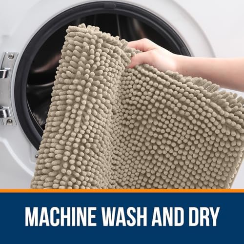 OLANLY Large Bathroom Rugs 70x46, Extra Soft Absorbent Chenille Bath Rugs