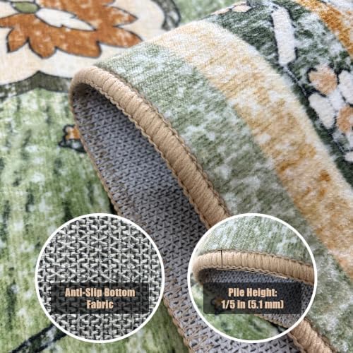 YARNSCAPE 2'6" x 8' Machine Washable Runner Rug, Non-Slip Low-Pile Carpet