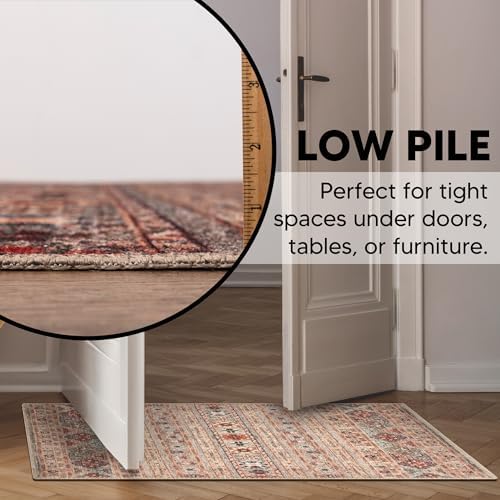 Keen Home Design Vintage Washable Entryway Rug, Non-Slip Low Pile, 2x3