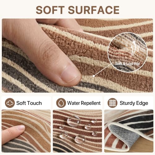 BEIMO 8x10 Area Rugs for Bedroom, Caramel Sand Washable Abstract Rug