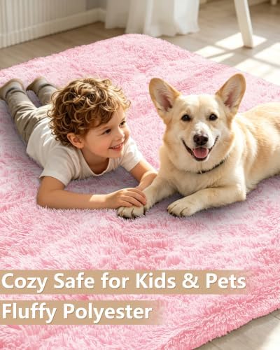 Smiry Round Area Rugs for Living Room Bedroom 3x3 ft, Fluffy Carpet
