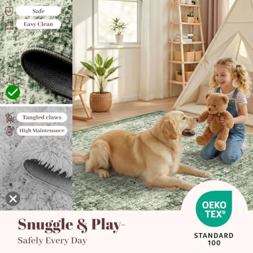 Homemate Washable Rug 2x6 Area Rugs - Vintage Rugs for Living Room