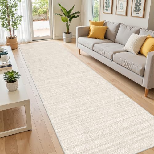2x10 Runner Rug Non Slip,Washable Hallway Runner Rug,Beige