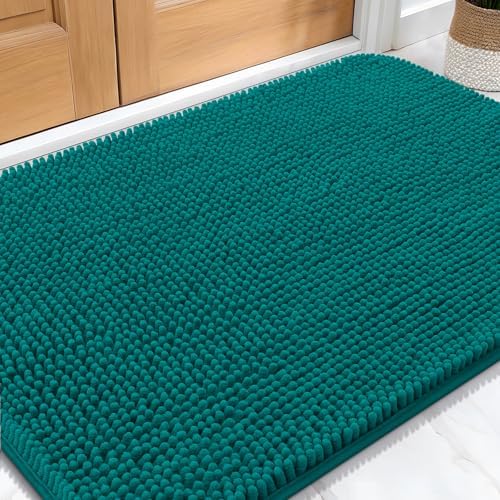 OLANLY Dog Door Mat for Muddy Paws 34x21, Super Absorbent Chenille Mud Mat