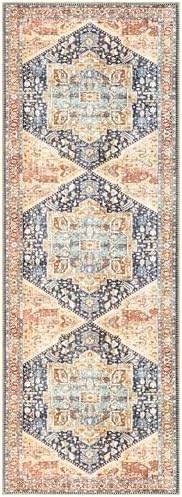 Keen Home Design Vintage Washable Runner Rug, Non-Slip Low Pile, 2x7
