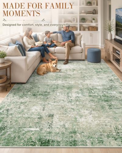 OLANLY 8x10 Washable Area Rug, Soft Non Slip Carpet for Bedroom Living Room