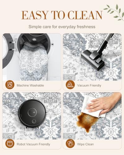 OLANLY 2x5 Washable Runner Rug, Soft Non Slip Carpet for Hallway Kitchen