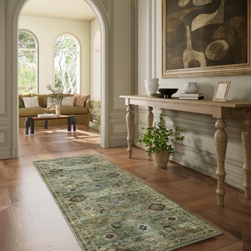 Washable Runners for Hallways Kitchen Rugs: 2'x6' Runner Rug Stain Resistant Non Slip Low Pile Soft Carpet Runners for Hallways Bedroom Kitchen Entryway Indoor Laundry Room Farmhouse