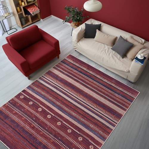 Keen Home Design Vintage Washable Entryway Rug, Non-Slip Low Pile, 3x5