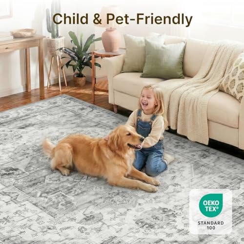 9x12 Area Rugs Washable Large Vintage Rug for Living Room Bedroom
