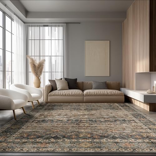 Ruaruarug Washable Area Rug 8×10 for Living Room, Ultra Soft, Camel
