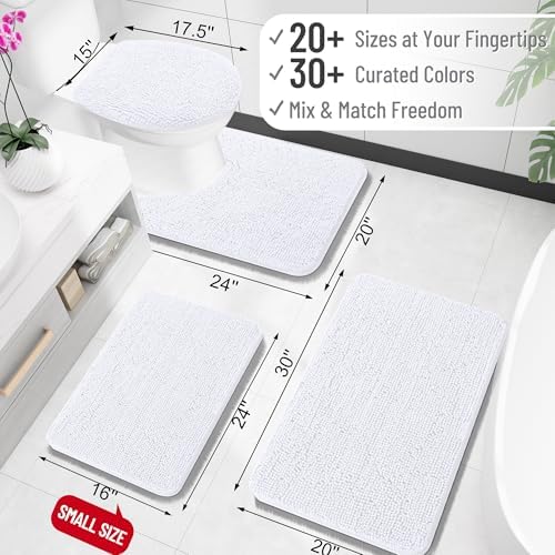 OLANLY Small Bathroom Rugs 24x16, Extra Soft Absorbent Chenille Bath Rugs