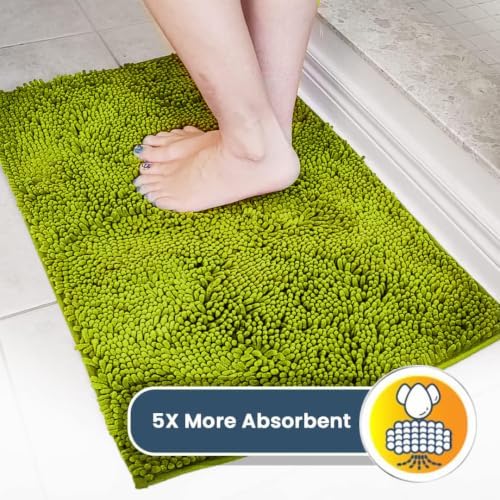 Muddy Mat® | Super Water Absorbent Door Mat Indoor, Microfiber Quick Dry Chenille Entryway Rug,Slip Resistant Front Door Mat,Indoor Mats for Entryway,Machine Washable Pet Rug, Spring Green 2ft x 4ft