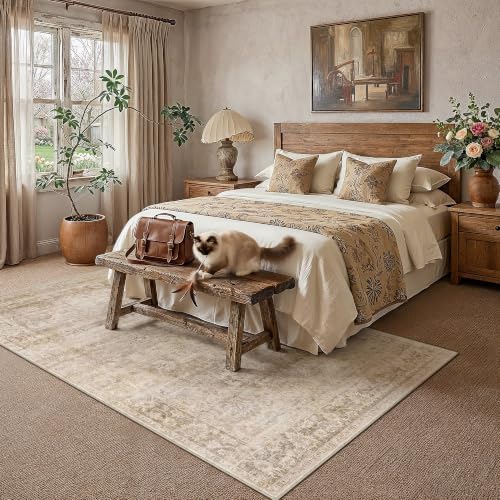 10x14 Beige Vintage Area Rug