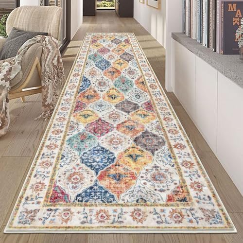 HEBE Hallway Runner Rug 2'8''x8', Washable Non Slip Kitchen Rug Runner