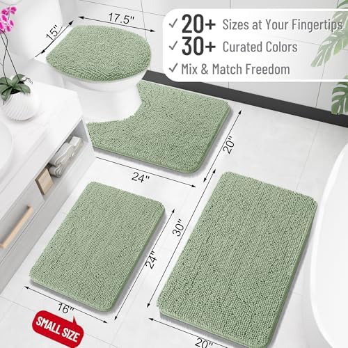 OLANLY Toilet Rugs U-Shaped 20x20, Soft Absorbent Chenille Contour Rugs