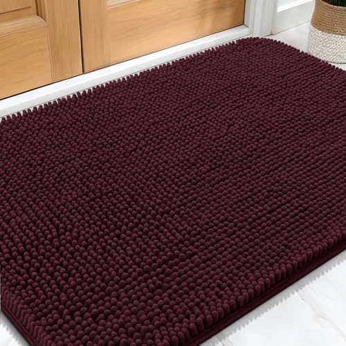 OLANLY Dog Door Mat for Muddy Paws 30x20, Super Absorbent Chenille Mud Mat