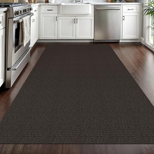 EARTHALL Washable Area Rug, Non Slip Entryway Rug, 4x6 Ft, Taupe/Coffee