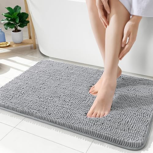 OLANLY Bathroom Rugs 35x24, Extra Soft Absorbent Chenille Bath Rugs