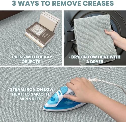 EARTHALL Washable Area Rug, Non Slip Entryway Rug, 4x5 Ft, Turquoise/Gray