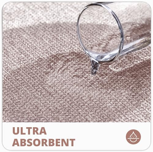 Bosap Bath Mat,Ultra Thin Bathroom Runner Rugs,Large Bath Mats for Bathroom,Quick Dry,Non-Slip,Machine Washable,Low Pile,Bath Rug,Shower Outside,Sink,Home Decor Accessories.Beige,3'x4'(36x48inch)