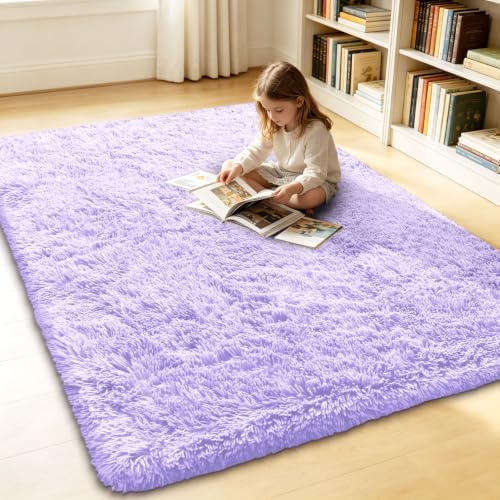 Smiry Area Rugs for Living Room Bedroom 3x5 ft, Fluffy Washable Carpet