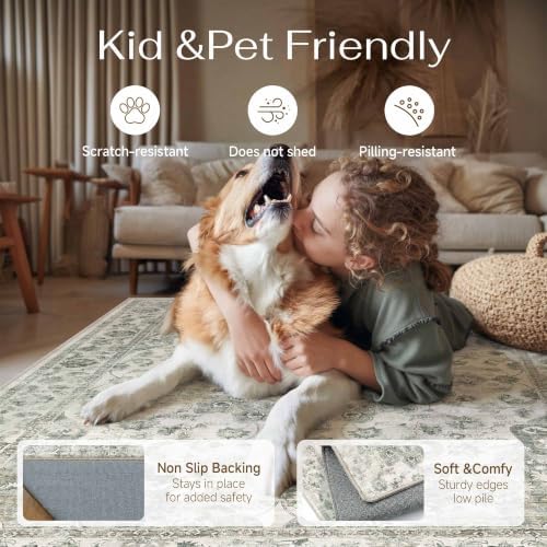 9x12 Green Neutral Area Rug