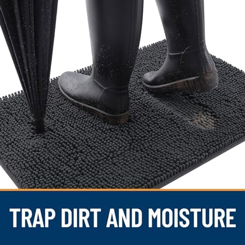OLANLY Dog Door Mat for Muddy Paws 59x24, Super Absorbent Chenille Mud Mat
