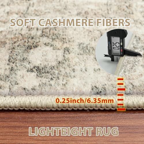 Runner Rugs for Hallways Kitchen 2.6x8 Non Slip Washable Beige Brown