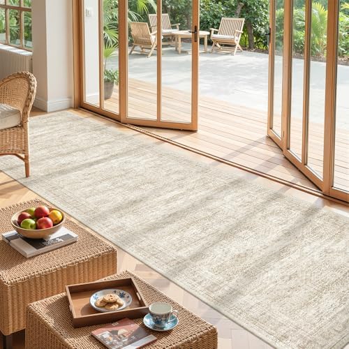 2'6 x 10' Runner Rug Non Slip,Washable Kitchen Rugs,Beige