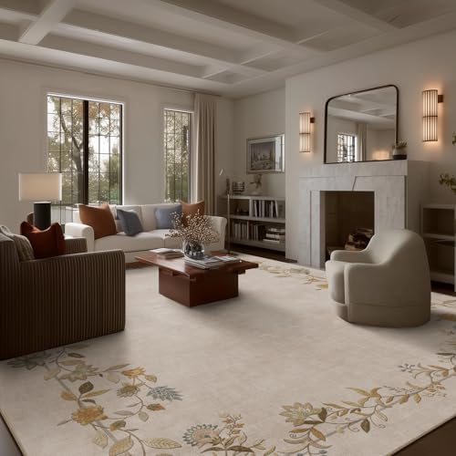 Washable Living Room Area Rug: 10x12 Large Rugs for Bedroom Non Slip Carpet