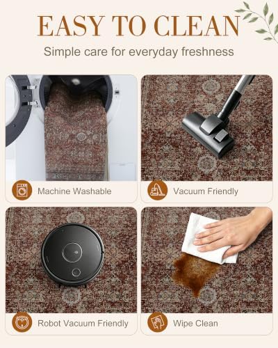OLANLY 3x6 Washable Runner Rug, Soft Non Slip Carpet for Hallway Kitchen