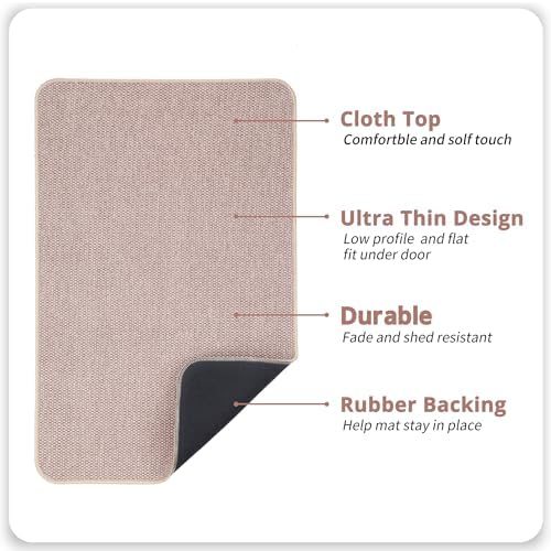 Bosap Bath Mat Set 2 Pieces,Ultra Thin Bathroom Rugs,Rubber Toilet Rugs