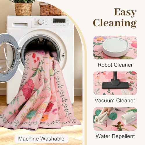 2x3 Washable Non-Slip Area Rug for Entryway(Pink)