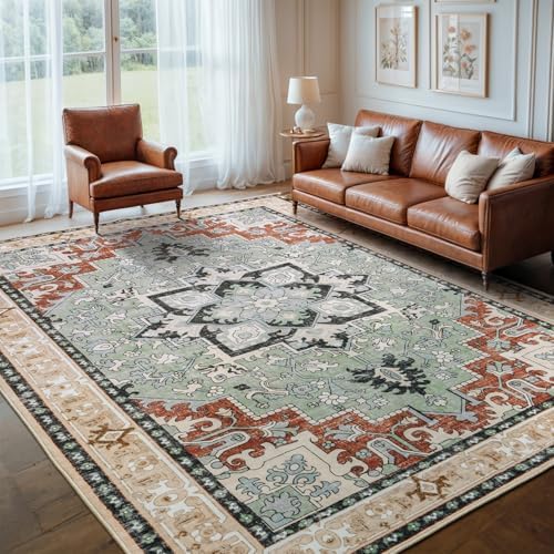 Lofus 8x10 Area Rugs for Living Room and Bedroom, Beige Washable Carpets