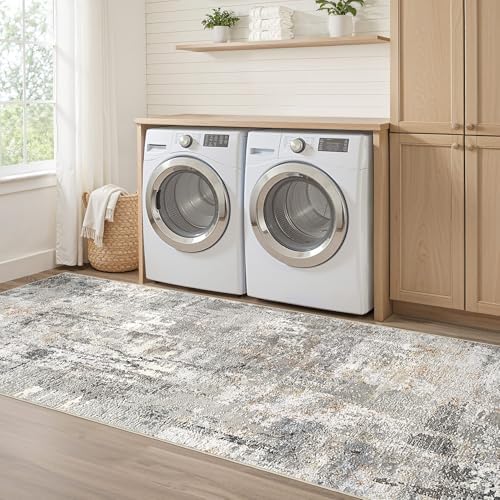 LOONGRUG Runner Rug 3x10 Washable Non-Slip Kitchen Neutral Modern Rug