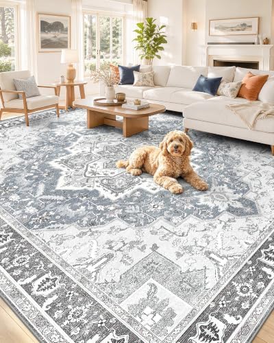 OLANLY 8x10 Washable Area Rug, Soft Non Slip Carpet for Bedroom Living Room