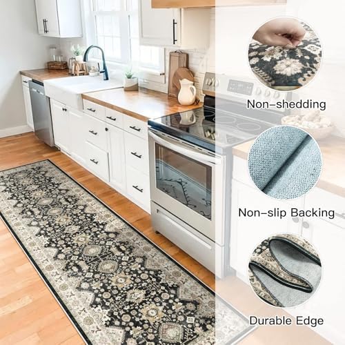 Long Hallway Runner Rug 3x22: Non Slip Runner Rugs with Rubber Backing Soft