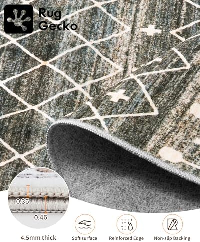 Miukiki 10x14 Area Rugs for Living Room Non Slip Washable Rug Black