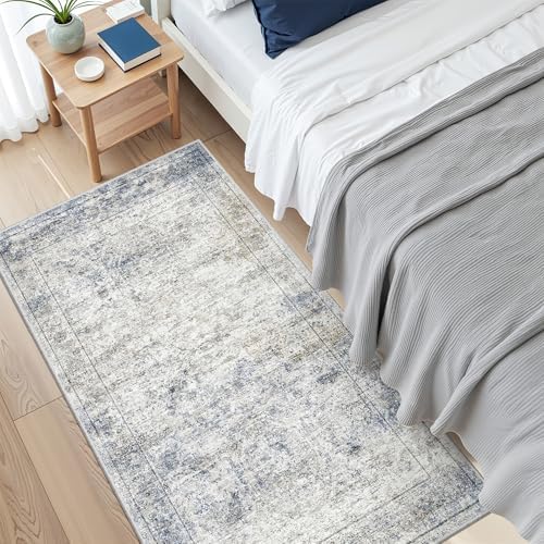 2x4 Rug Runners for Hallways Non Slip,Blue