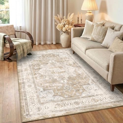 Vintage Area Rug 3x5 Ft Washable Rugs for Entryway Indoor