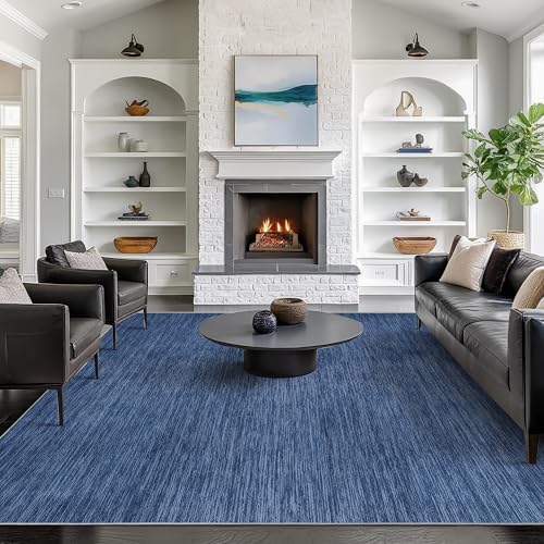 Valenrug 7x9 Area Rug Non Slip, Washable Area Rugs for Living Room, Navy