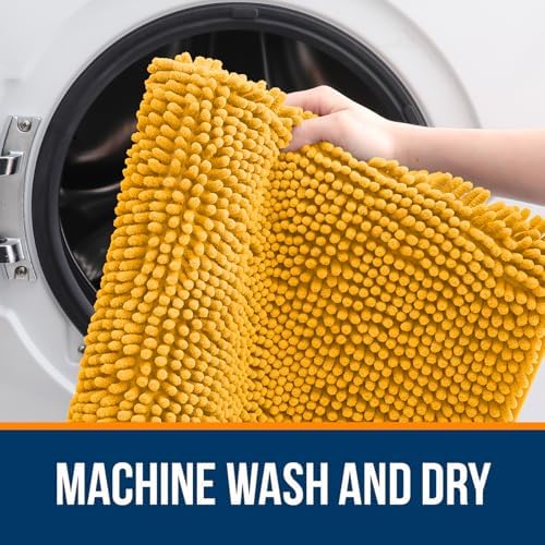 OLANLY Large Bathroom Rugs 70x46, Extra Soft Absorbent Chenille Bath Rugs